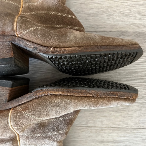 VINTAGE COWBOY BOOTS 80s buckskin leather interior vibram soles COWGIRL WESTERN - Picture 11 of 16